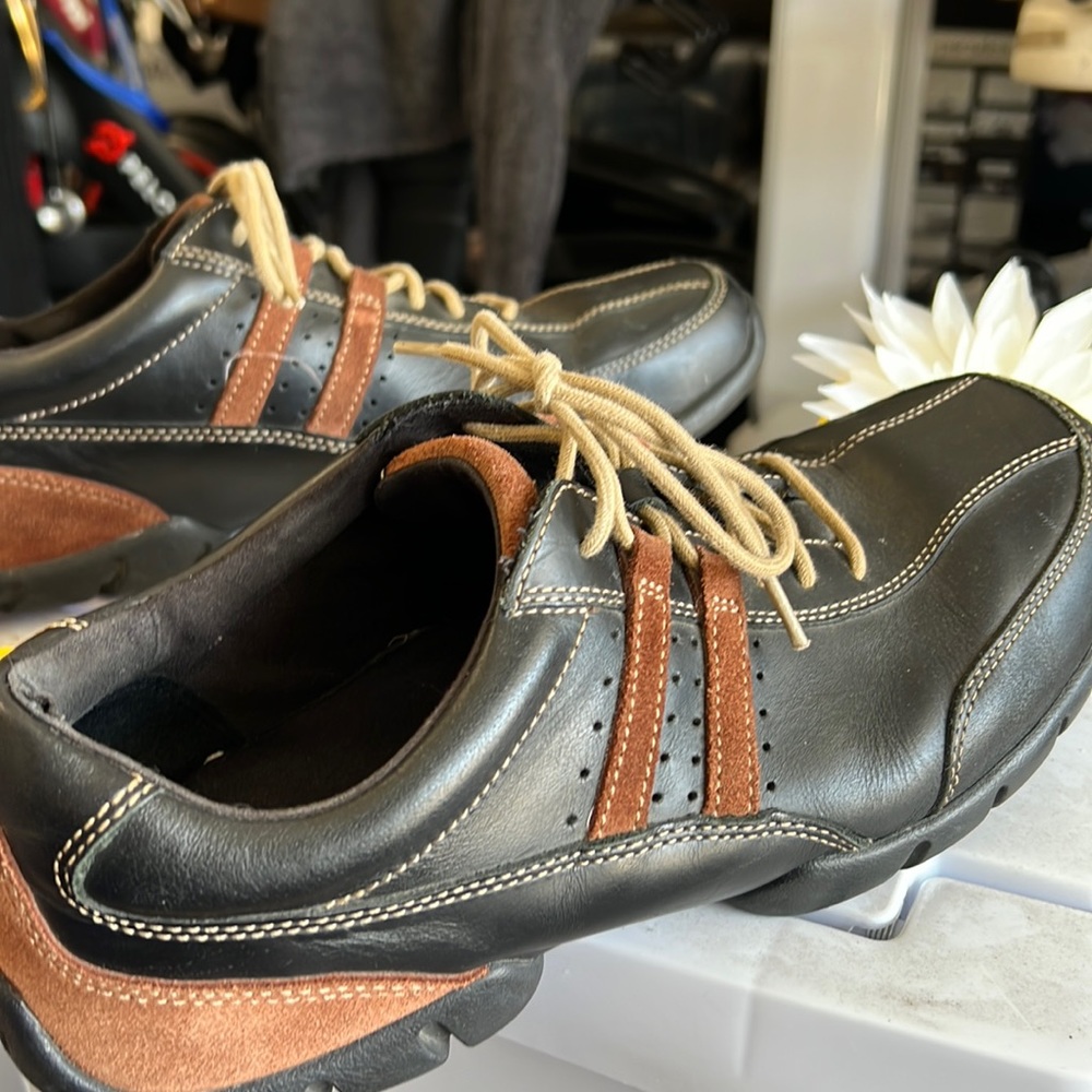 Rockport XCS Colfax lace up casual sneaker leather lace up black & brown 11.5